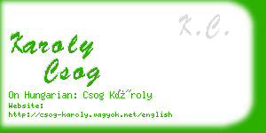 karoly csog business card